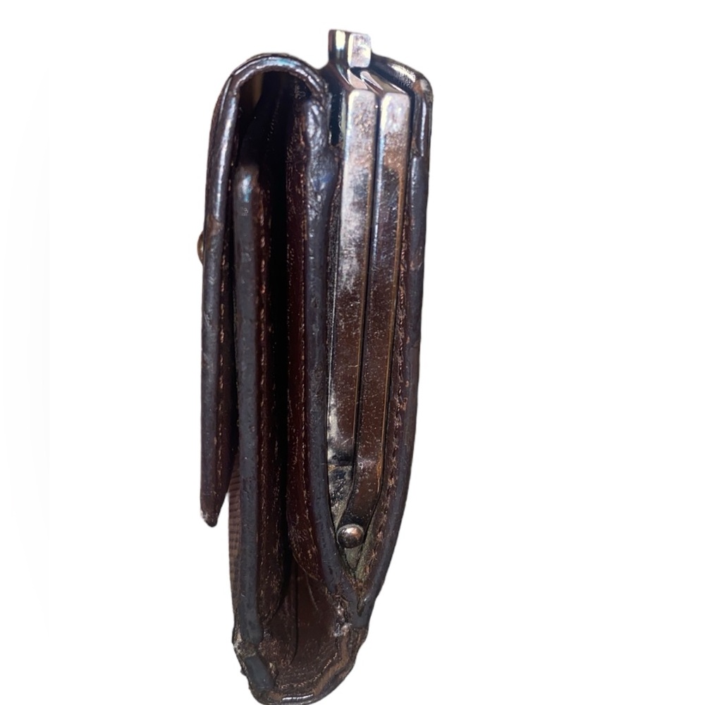 Loewe Anagram Trifold Wallet Brown Leather Black Beige - Picture 7 of 8